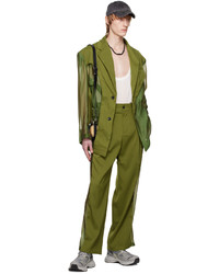 Feng Chen Wang Green Paneled Trousers