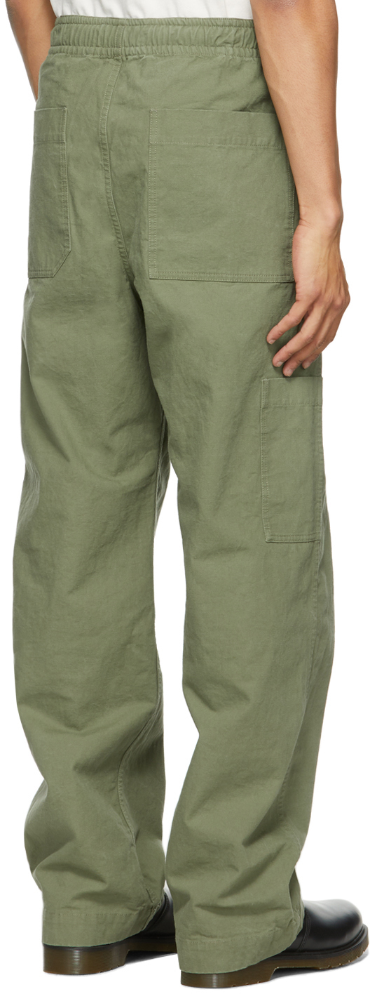 Mhl By Margaret Howell Khaki Compact Cotton Drill Trousers, $255 ...