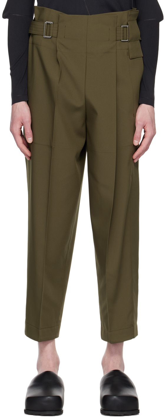 132 5. ISSEY MIYAKE Khaki Flat Tuck Trousers, $720 | SSENSE | Lookastic
