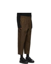 Jil Sander Khaki Gabardine Cropped Trousers
