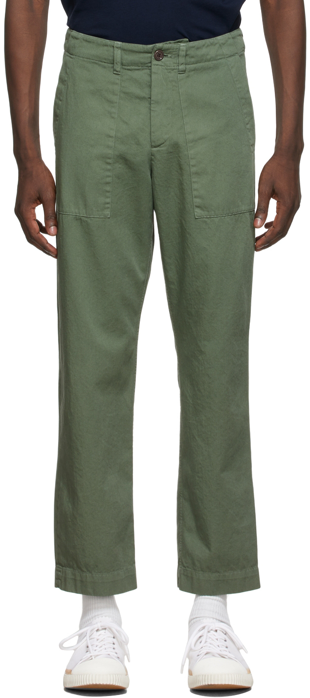 Dries Van Noten Khaki Gabardine Trousers, $535 | SSENSE | Lookastic