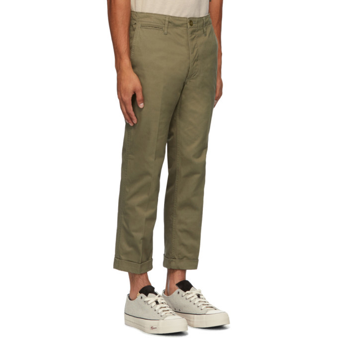 VISVIM Khaki High Water Chinos, $508 | SSENSE | Lookastic