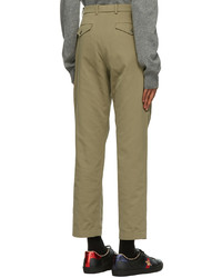 Gucci Khaki Interlocking G Patch Trousers