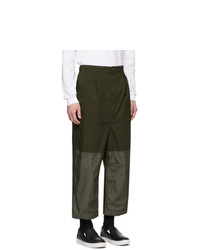 Comme des Garcons Homme Khaki Multi Fabric Gart Dyed Trousers