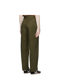 Loewe Khaki Pleated Chino Trousers
