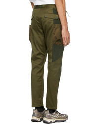 White Mountaineering Khaki Stretched Contrasted Luggage Pants
