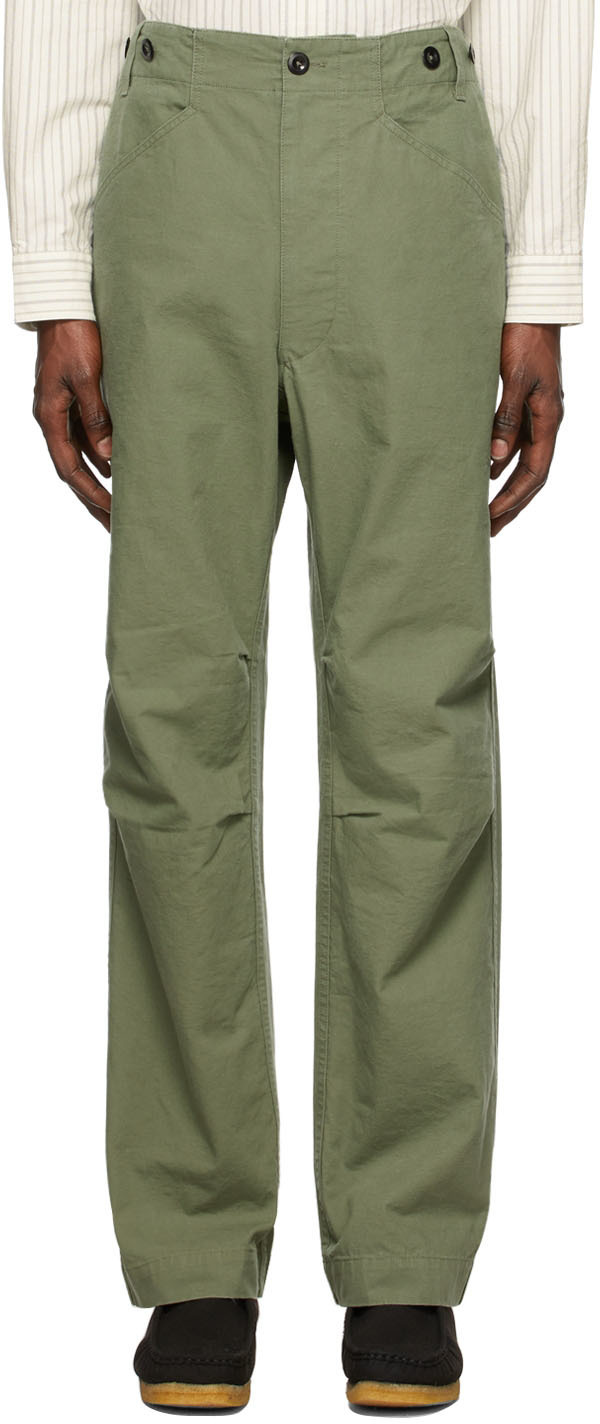 Mhl By Margaret Howell Khaki Surplus Trousers, $410 | SSENSE | Lookastic
