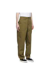 MAISON KITSUNÉ Khaki Worker Trousers