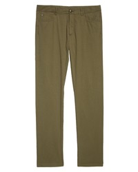 Canali Micro Textured Sport Pants In Green At Nordstrom