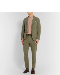 MAN 1924 Olive Kennedy Slim Fit Stretch Cotton Suit Trousers