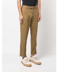 PT TORINO Pleated Edge Stretch Cotton Trousers