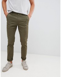 Burton Menswear Skinny Fit Chinos In Khaki