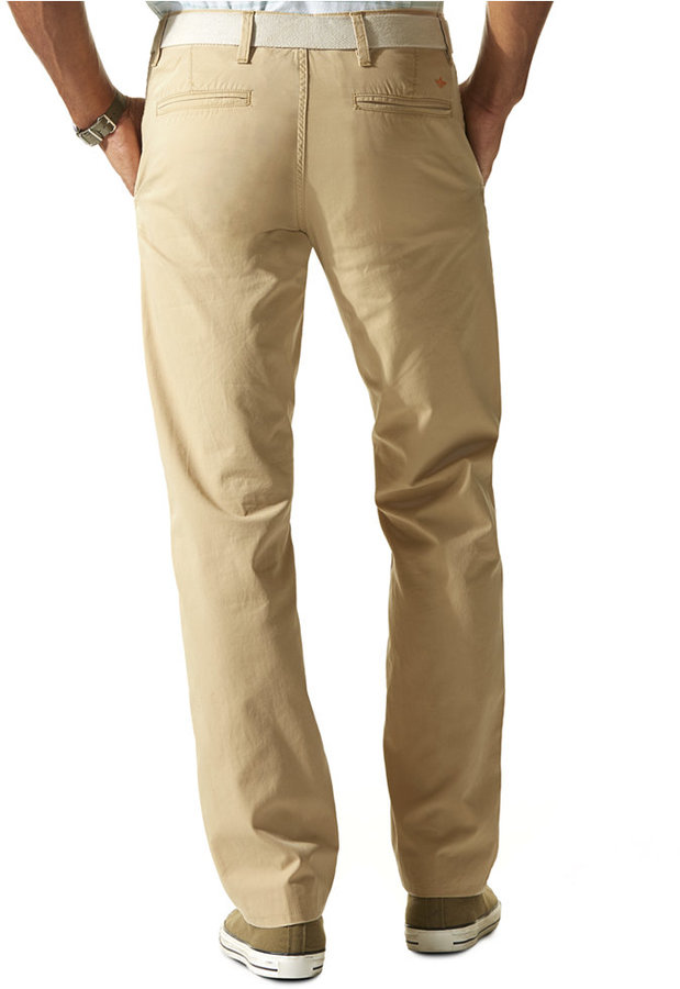 Dockers Slim Fit Alpha Khaki Flat Front Pants, $68 | Macy's | Lookastic