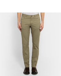 Canali Slim Fit Cotton Blend Twill Chinos
