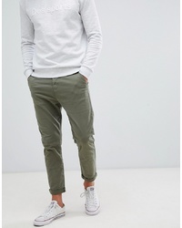 New Look Tapered Chinos In Khaki
