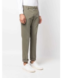 Dondup Tapered Leg Stretch Cotton Trousers