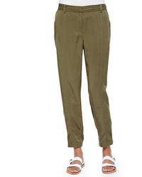 Eileen Fisher Twill Button Cuff Ankle Pants