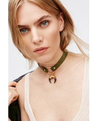 Foiled Horn Leather Choker By Erin Semel At Free People