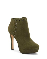 Olive Chunky Suede Ankle Boots