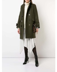 Sacai Double Breasted Band Collar Coat