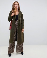 Missguided Military Coat In Green