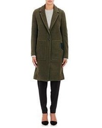 Alexander Wang T By Leather Accented Coat Green