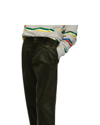 Noah NYC Green Corduroy Double Pleat Trousers