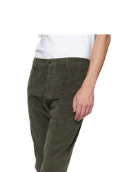 Z Zegna Green Corduroy Long Sport Trousers