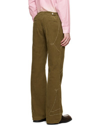TheOpen Product Khaki Stitched Western Trousers
