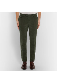 Michael Bastian Michl Bastian Green Slim Fit Cotton Corduroy Suit Trousers