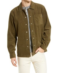 Hurley Bixby Long Sleeve Corduroy Button Up Shirt In Medium Olive At Nordstrom