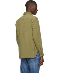 Tom Ford Khaki Gart Dyed Corduroy Shirt