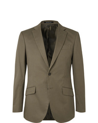 Richard James Army Green Stretch Cotton Twill Suit Jacket