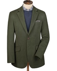 Green Cotton Drill Classic Fit Jacket