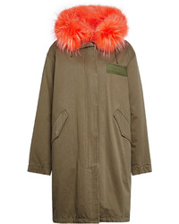 Army By Yves Salomon Cotton Parka With Fur Collar