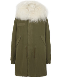 Mr Mrs Italy Shearling Lined Cotton Canvas Parka