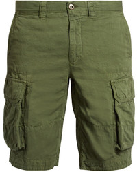 Incotex Cargo Pocket Cotton And Linen Blend Shorts