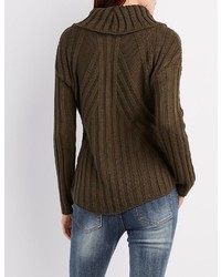 Charlotte Russe Pointelle Cowl Neck Sweater
