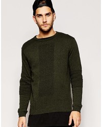 Asos Brand Sweater With Mixed Ribs