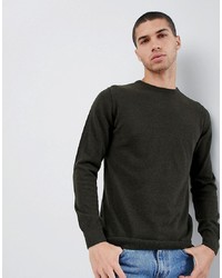 Barbour Essential Lambswool Crew Neck Jumper In Green