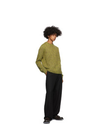 Dries Van Noten Green And Grey Marled Sweater