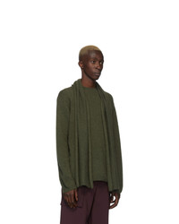 Deveaux New York Green Cashmere Scarf Sweater