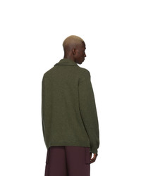 Deveaux New York Green Cashmere Scarf Sweater