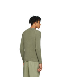 AMI Alexandre Mattiussi Green Hammer Sleeve Sweater