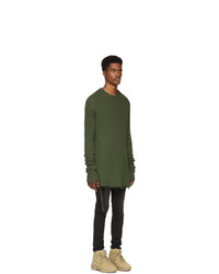 Unravel Green Hybrid Elongate Crewneck Sweater