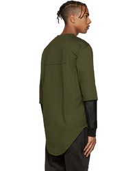 Pyer Moss Green Layered Sleeves Pullover