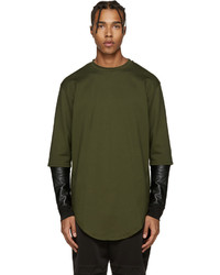 Pyer Moss Green Layered Sleeves Pullover