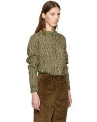 Prada Green Lurex Knit Sweater