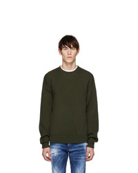DSQUARED2 Green Wool Classic Crewneck Sweater