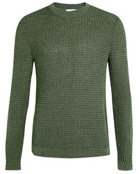 Topman Grid Stitch Crewneck Sweater
